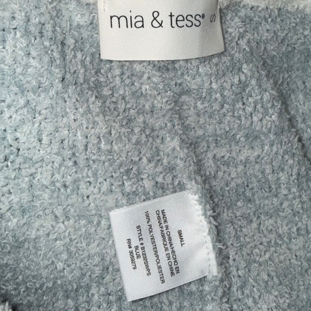 Mia & Tess Sky Blue Teddy Fabric Joggers B1232SWPS Womens Fuzzy Lounge Pants S - Picture 4 of 5